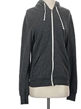 Alternative earth Men's navy Zip Hoodie with Cream Zipper